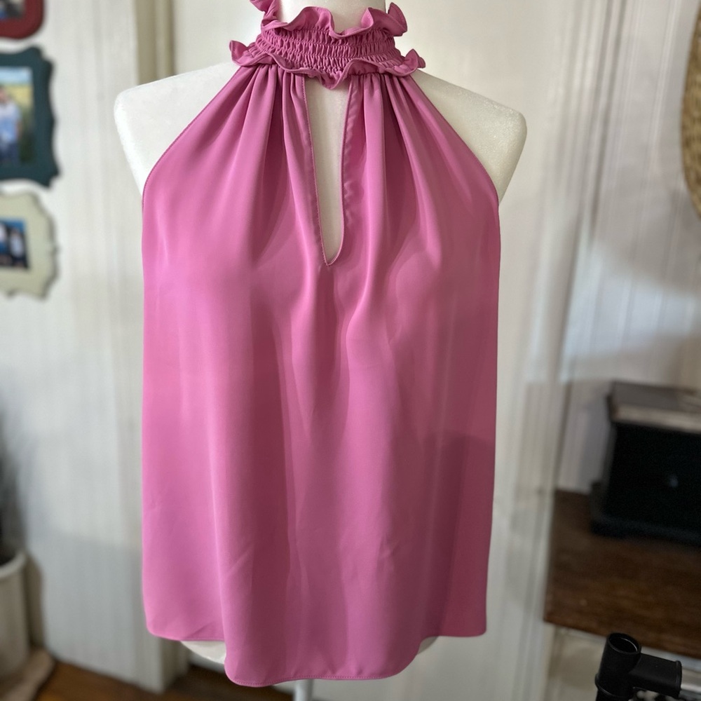 Amanda Uprichard Fuchsia Halter Blouse